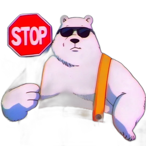 staff, animal, vaporwave, 3d render, concept art, neon lights, anthropomorphic, polar transparent PNG cut-out