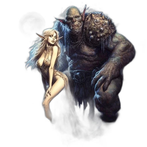 creature, concept art, fantasy art, comic book art, pixel art, fog, underwater, fire transparent PNG cut-out