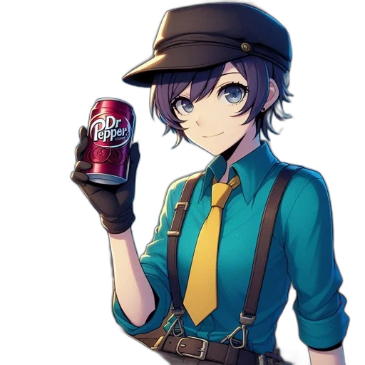 bottle, food, hat, staff, anime, vaporwave, pixel art, cartoon transparent PNG cut-out