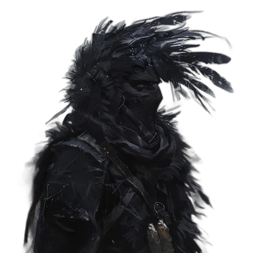 mask, hair, creature, dragon, concept art, fantasy art, cyberpunk, 3d render transparent PNG cut-out
