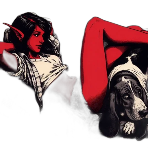 comic book art, concept art, fantasy art, watercolor, red, illustration, shows, woman transparent PNG cut-out