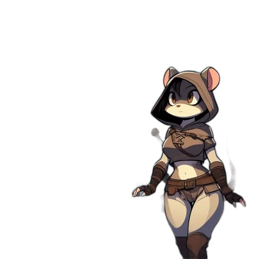 staff, animal, creature, hat, concept art, 3d render, anime, pixel art transparent PNG cut-out