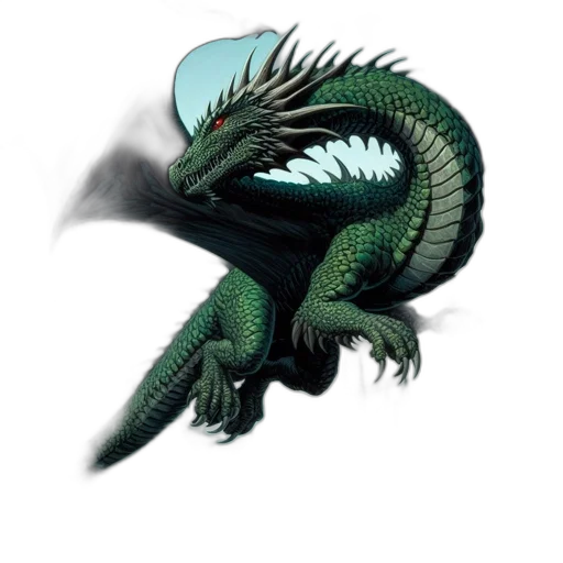 dragon, creature, staff, animal, fantasy art, concept art, 3d render, pixel art transparent PNG cut-out