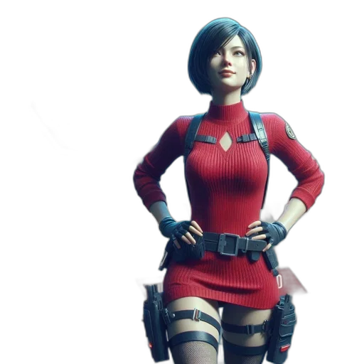 dress, jacket, concept art, 3d render, comic book art, fantasy art, red, rendered transparent PNG cut-out