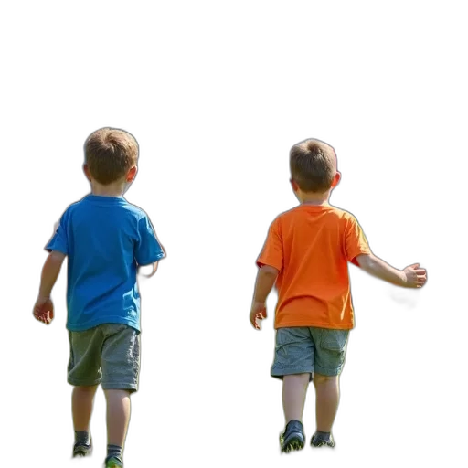 3d render, photorealistic, concept art, neon, blue, colorful, group, children transparent PNG cut-out
