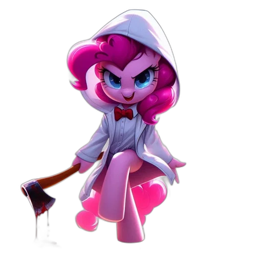 staff, concept art, pixel art, 3d render, fantasy art, pinkie, pie, little transparent PNG cut-out