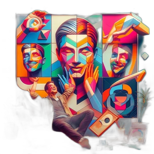 face, comic book art, concept art, cartoon, fantasy art, fire, outer space, neon lights transparent PNG cut-out