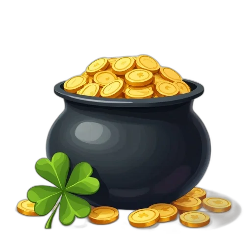food, jewelry, green, stylized, illustration, black, pot, filled transparent PNG cut-out