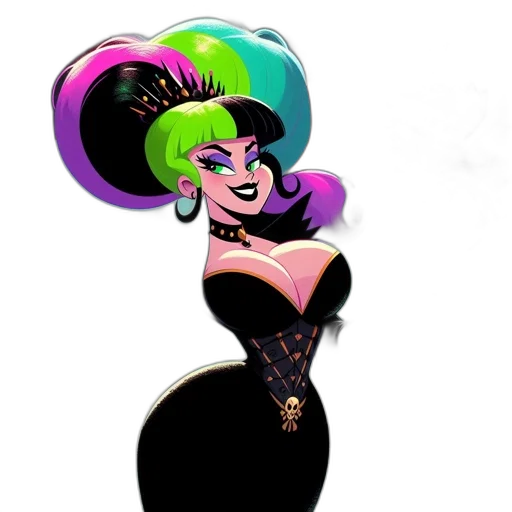 crown, hat, dress, staff, cartoon, concept art, 3d render, fantasy art transparent PNG cut-out