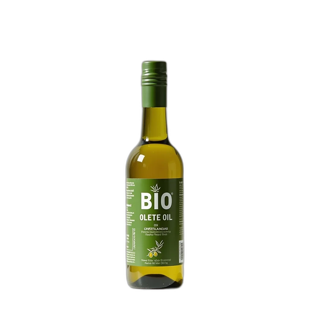 bottle, 3d render, olive, oil, green, label, featuring, brand transparent PNG cut-out