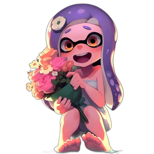 dress, flower, creature, watercolor, concept art, vaporwave, pixel art, pastel transparent PNG cut-out