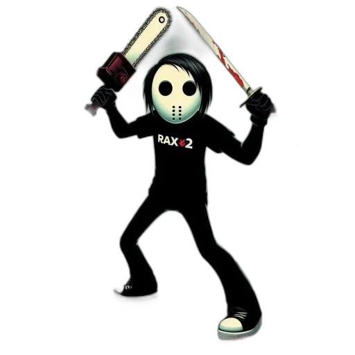 staff, mask, robot, weapon, pixel art, concept art, 3d render, cartoon transparent PNG cut-out