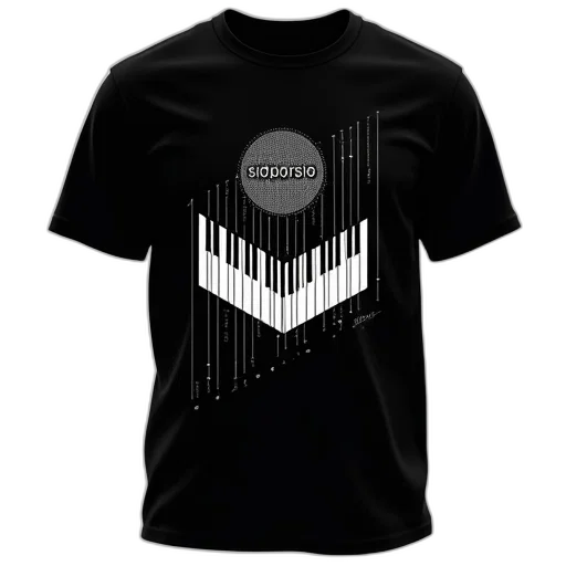 cyberpunk, monochrome, black, t-shirt, white, graphic, design, featuring transparent PNG cut-out