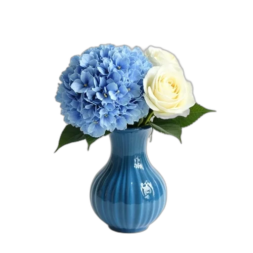 flower, bottle, crown, 3d render, photorealistic, blue, ceramic, vase transparent PNG cut-out