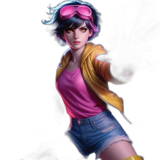 jacket, concept art, comic book art, fantasy art, cyberpunk, neon, colorful, pastel transparent PNG cut-out