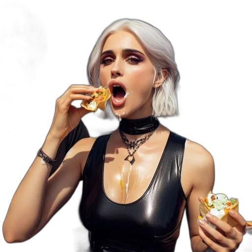 food, dress, jewelry, face, concept art, photorealistic, pixel art, three transparent PNG cut-out