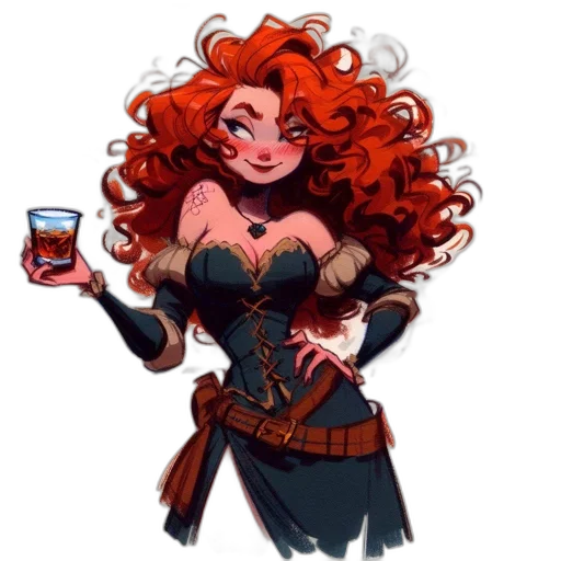 dress, comic book art, concept art, cartoon, fantasy art, animated, woman, red transparent PNG cut-out