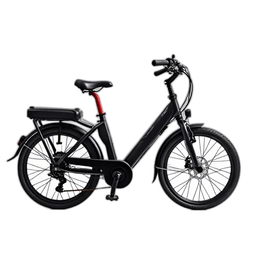 modern, black, bicycle, sleek, design, featuring, frame, handlebars transparent PNG cut-out