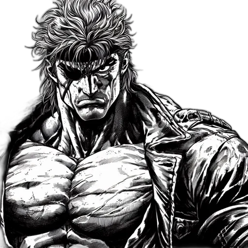 comic book art, concept art, cartoon, photorealistic, striking, black, white, portrait transparent PNG cut-out