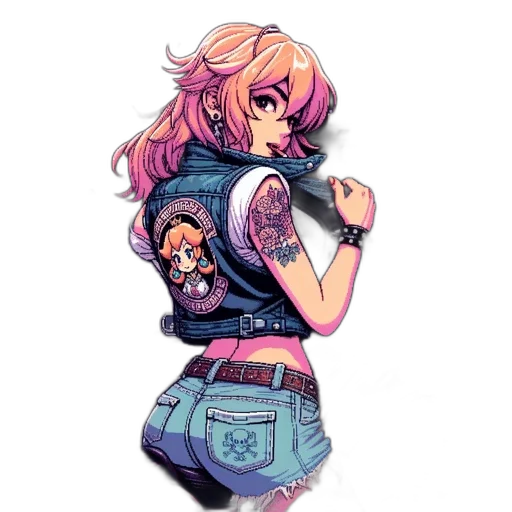 jacket, concept art, cartoon, watercolor, anime, pastel, neon, colorful transparent PNG cut-out