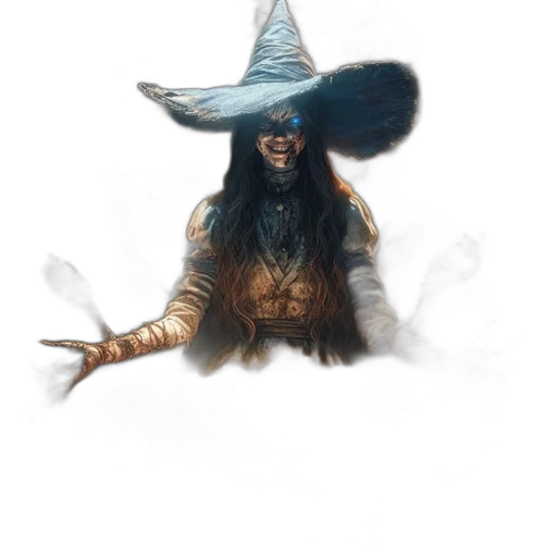 hat, staff, mask, face, fantasy art, concept art, watercolor, pixel art transparent PNG cut-out