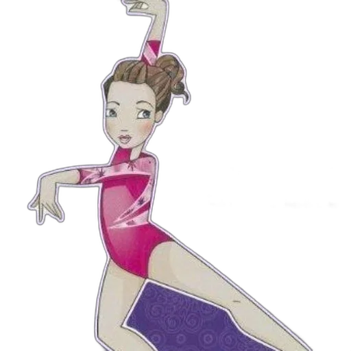 staff, dress, cartoon, concept art, watercolor, anime, gymnast, pink transparent PNG cut-out