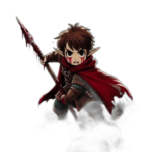 sword, staff, weapon, fantasy art, pixel art, concept art, anime, red transparent PNG cut-out