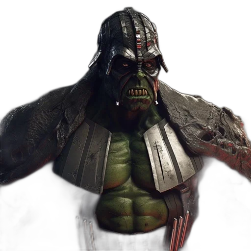 mask, creature, face, concept art, fantasy art, 3d render, photorealistic, hulk-darth transparent PNG cut-out