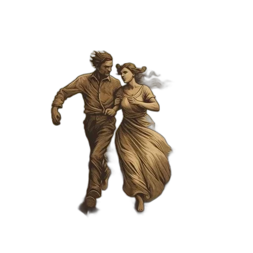 concept art, pixel art, fantasy art, 3d render, earth tones, golden, man, woman transparent PNG cut-out
