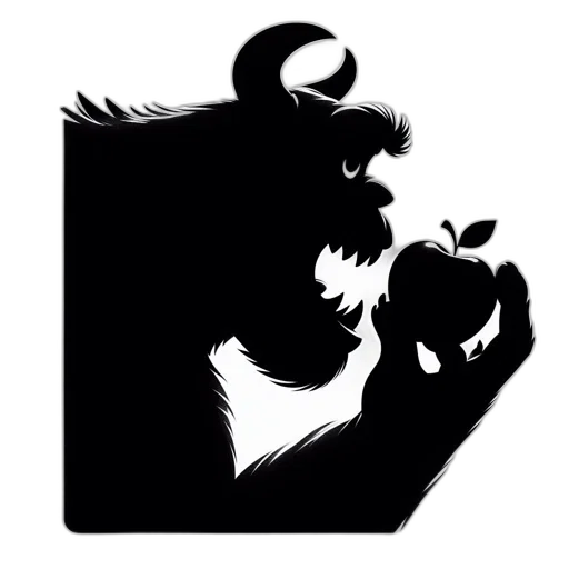 concept art, comic book art, monochromatic, silhouette, features, sinister, creature, sharp transparent PNG cut-out