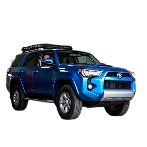 car, 3d render, blue, toyota, 4runner, parked, inside, garage transparent PNG cut-out