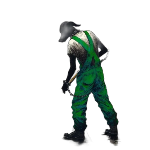 hat, staff, weapon, jacket, concept art, 3d render, pixel art, cyberpunk transparent PNG cut-out