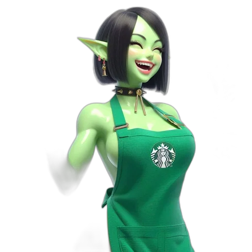 staff, dress, 3d render, fantasy art, concept art, photorealistic, green, green-hued transparent PNG cut-out