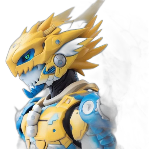 robot, dragon, mask, creature, concept art, 3d render, fantasy art, anime transparent PNG cut-out