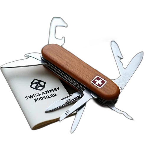 swiss, army, knife, tools, extended, placed, textured, stone transparent PNG cut-out