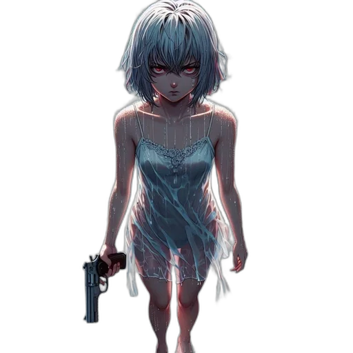 dress, weapon, creature, staff, concept art, comic book art, pixel art, cyberpunk transparent PNG cut-out