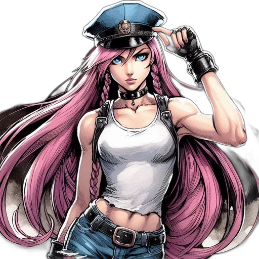 staff, weapon, hat, comic book art, anime, concept art, cartoon, vibrant transparent PNG cut-out