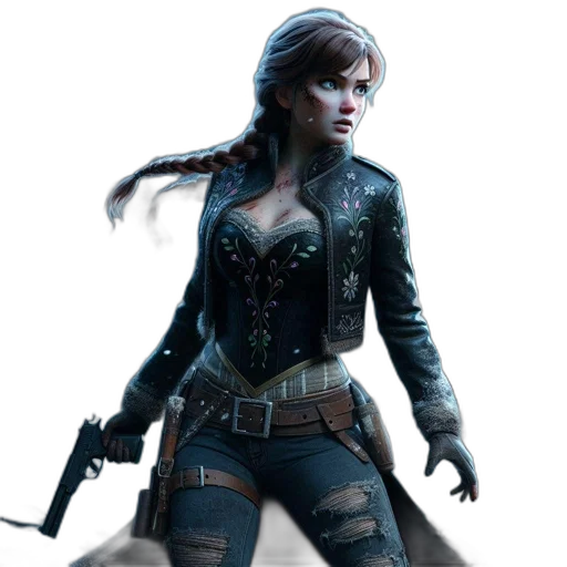 jacket, concept art, fantasy art, comic book art, cyberpunk, dark, wintry, woodland transparent PNG cut-out