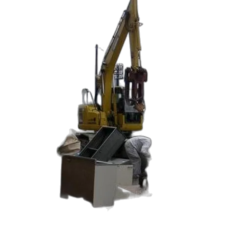 robot, furniture, staff, weapon, 3d render, construction, site, yellow transparent PNG cut-out