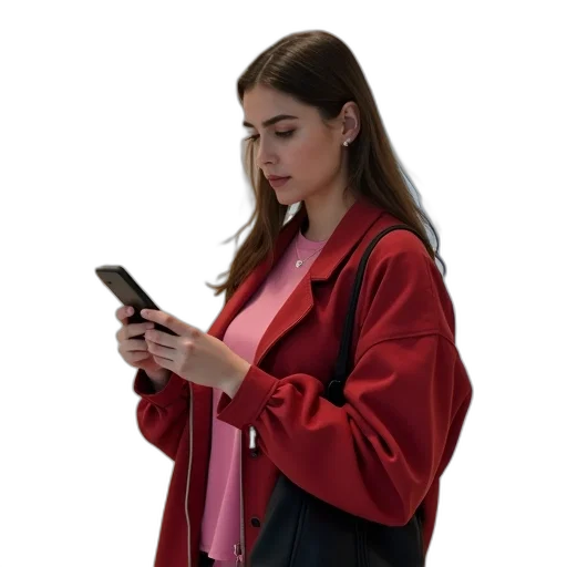 jacket, staff, dress, jewelry, concept art, photorealistic, red, young transparent PNG cut-out