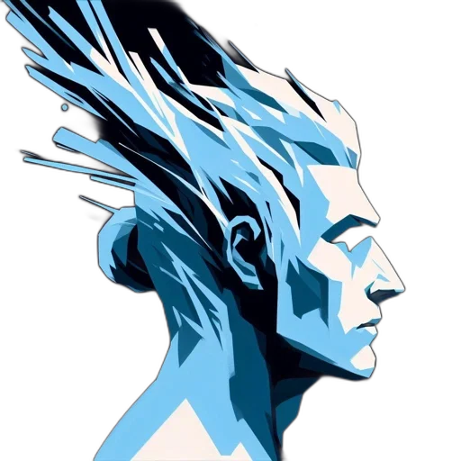 face, hair, mask, creature, comic book art, concept art, cyberpunk, fantasy art transparent PNG cut-out