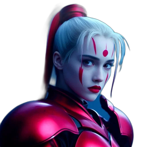 robot, face, concept art, comic book art, cyberpunk, 3d render, red, fierce transparent PNG cut-out