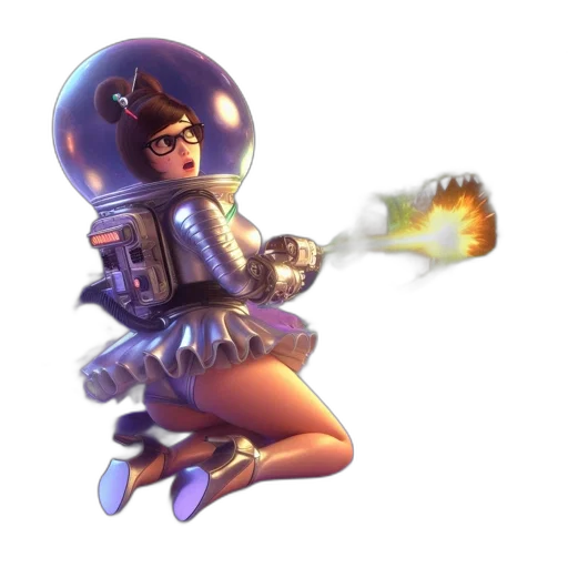weapon, robot, staff, dress, concept art, 3d render, pixel art, fantasy art transparent PNG cut-out