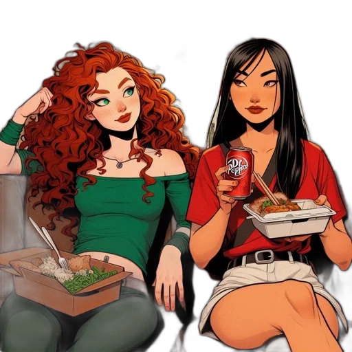 food, comic book art, concept art, cartoon, fantasy art, fire, red, green transparent PNG cut-out