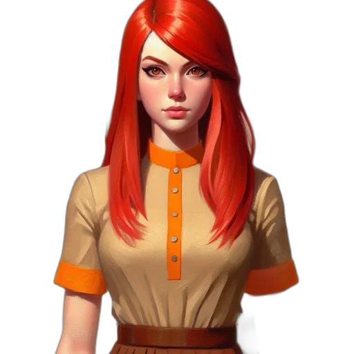 staff, dress, face, jacket, concept art, fantasy art, 3d render, comic book art transparent PNG cut-out