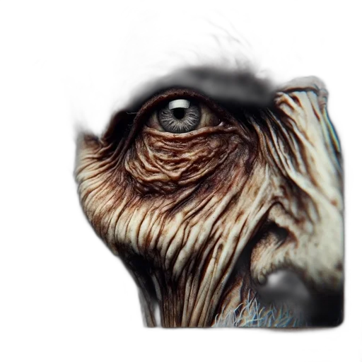 creature, animal, face, mask, photorealistic, 3d render, concept art, fantasy art transparent PNG cut-out
