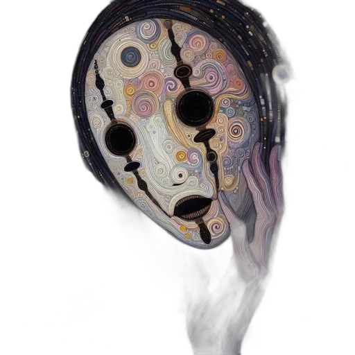 mask, jewelry, weapon, umbrella, photorealistic, concept art, outer space, face transparent PNG cut-out