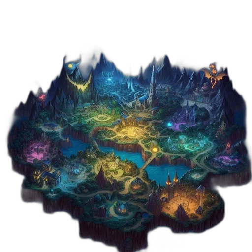dragon, crown, tree, staff, concept art, fantasy art, pixel art, underwater transparent PNG cut-out