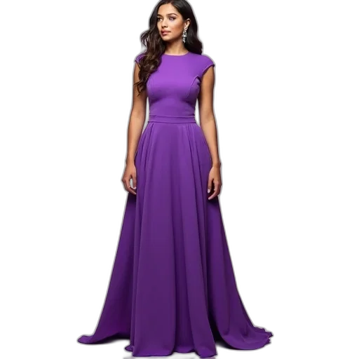 dress, dark, colorful, woman, wearing, purple, fitted, bodice transparent PNG cut-out