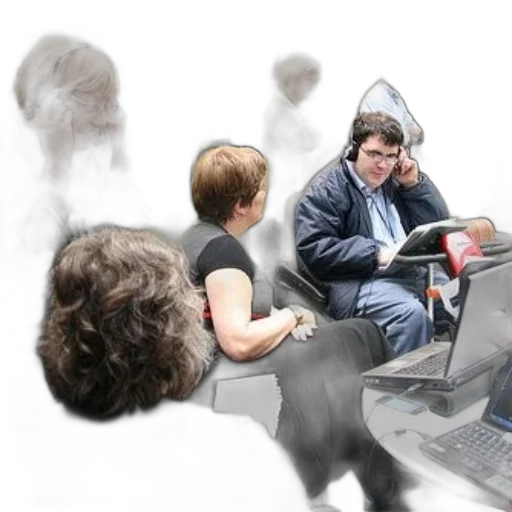 staff, 3d render, concept art, group, people, sitting, around, table transparent PNG cut-out